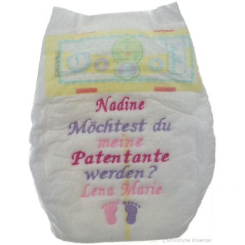 Preview: Windel Taufe Patentante mit Wunschname